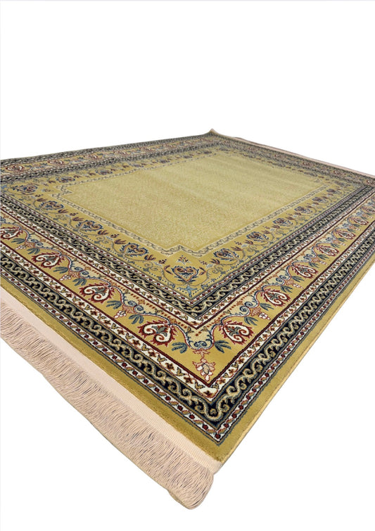 Tapis Oriental Gaye Karizma Jaune Clair – Motifs Traditionnels, 165 x 230 cm