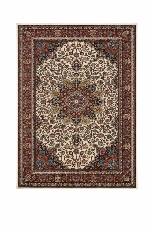 Tapis Kirmansah Blanc en Laine — Style Oriental — 150 x 230 cm